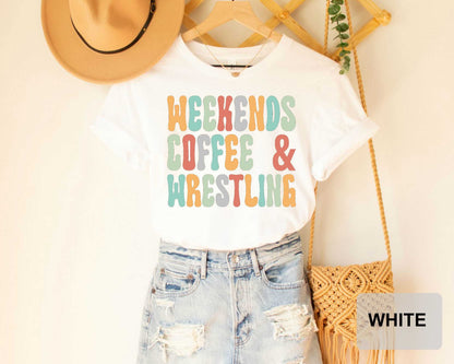 Weekends Coffee And Wrestling Shirt Wrestling Mom T-Shirt Coffee Lover Shirt Sports Mother Shirt