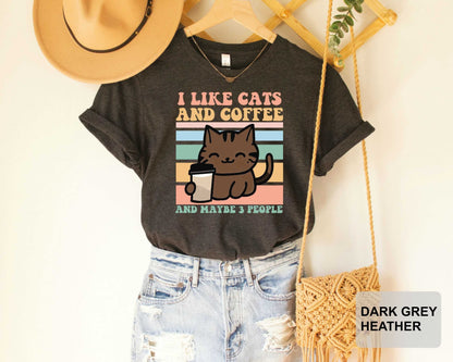 I Like Cats And Coffee Shirt Coffee Lover Shirt Funny Cat Shirt Cat Mom Gift Cat Lover Shirt