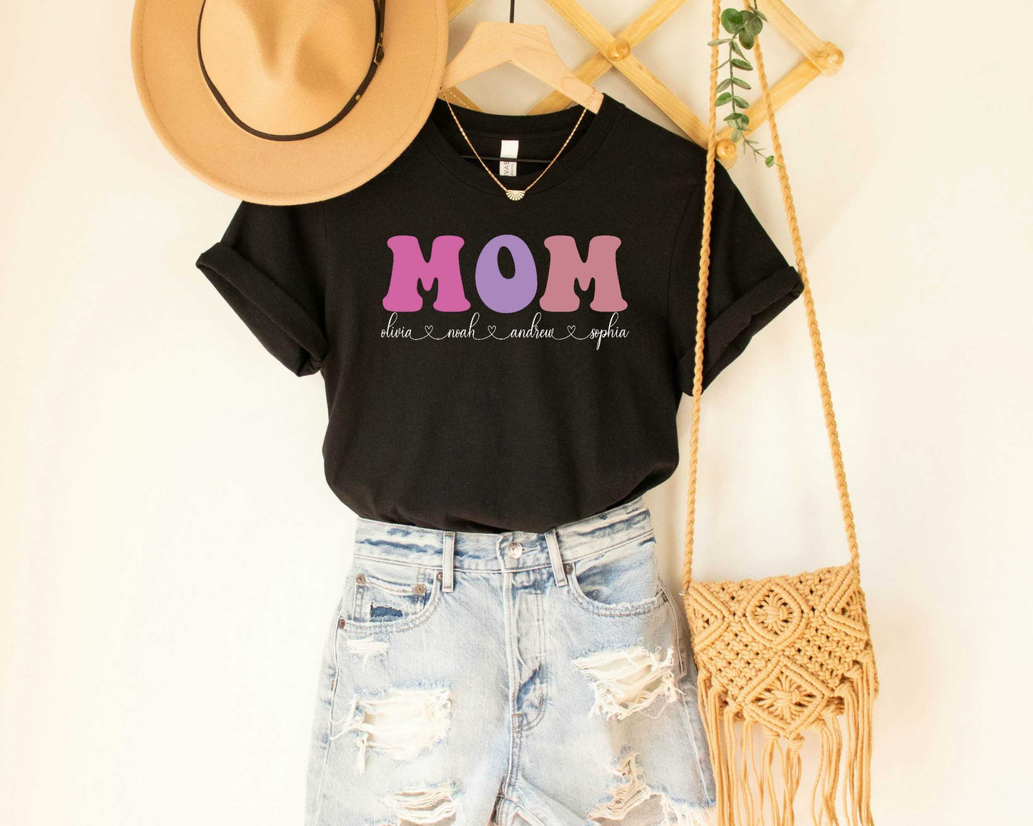 Mom Shirt With Kids Names Custom Mom Shirt Mother's Day Shirt Custom Kids Name Shirt