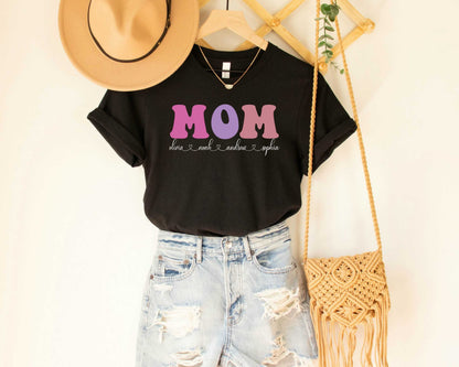 Mom Shirt With Kids Names Custom Mom Shirt Mother's Day Shirt Custom Kids Name Shirt