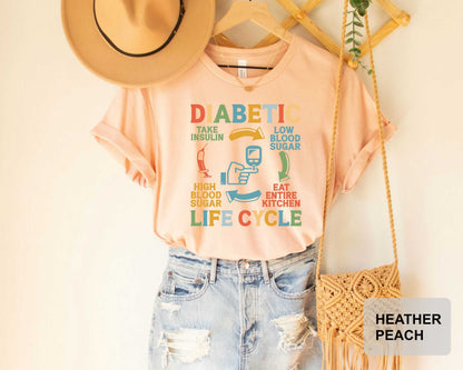 Diabetic Life Cycle Shirt Diabetic Life Shirt Diabetes Warrior Shirt Insulin Shirt Diabetes Awareness Shirt