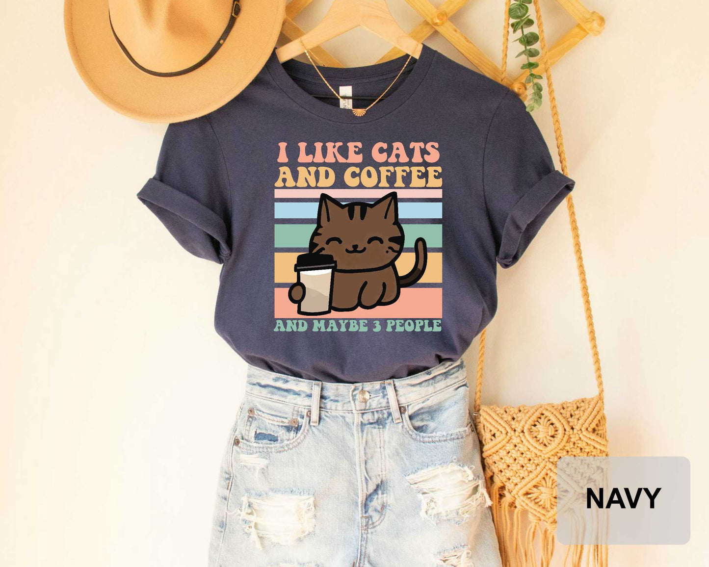 I Like Cats And Coffee Shirt Coffee Lover Shirt Funny Cat Shirt Cat Mom Gift Cat Lover Shirt