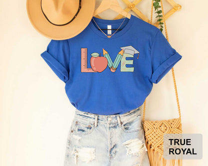 Cute Teacher Shirt Love Shirt Teacher Appreciation Gift Inspirational Apple Teacher Shirt