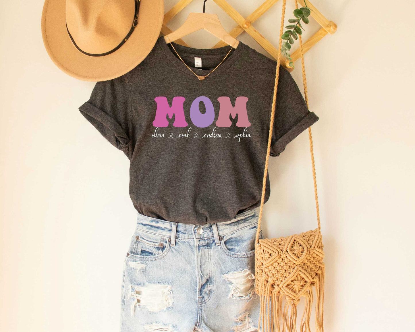 Mom Shirt With Kids Names Custom Mom Shirt Mother's Day Shirt Custom Kids Name Shirt