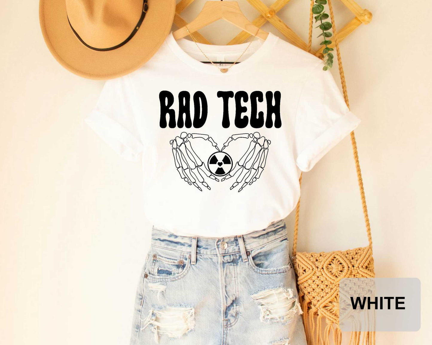 Rad Tech Shirt Radiology Technologist Graphic T-Shirt Xray Shirt Radiology Life Skeleton Hand Shaka Shirt