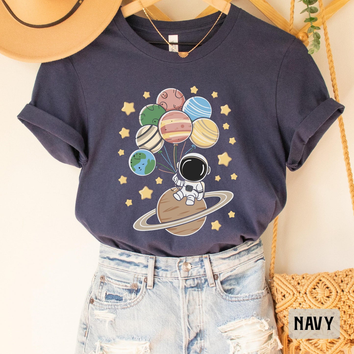 Astronaut Planet Balloon Shirt Spaceman Planets Shirt Space Reading Shirt Astronaut Family Shirt