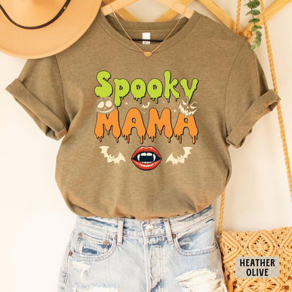 Spooky Mama Shirt Halloween Mom Shirt Spooky Season Shirt Mama Halloween Shirt Spooky Vibes Shirt