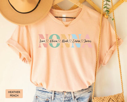 Custom Nonna Shirt Nonna Mothers Day Gift Promoted to Nonna Shirt Personalized Nonna Shirt with Names