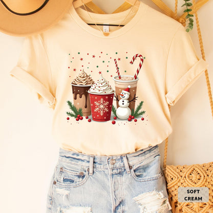 Christmas Hot Cocoa Shirt Xmas Coffee Shirt Christmas Party Shirt  Hot Chocolate Crew Shirt Retro Christmas Shirt