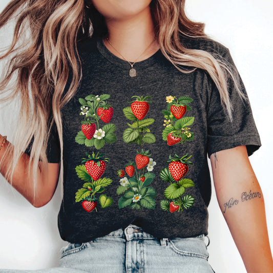 Vintage Strawberry Shirt Plant Lovers Shirt Cottagecore Shirt Strawberry Lover Shirt Farm Life Shirt