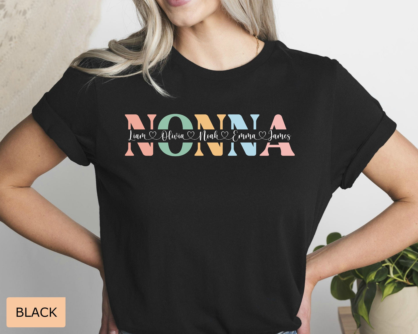 Custom Nonna Shirt Nonna Mothers Day Gift Promoted to Nonna Shirt Personalized Nonna Shirt with Names
