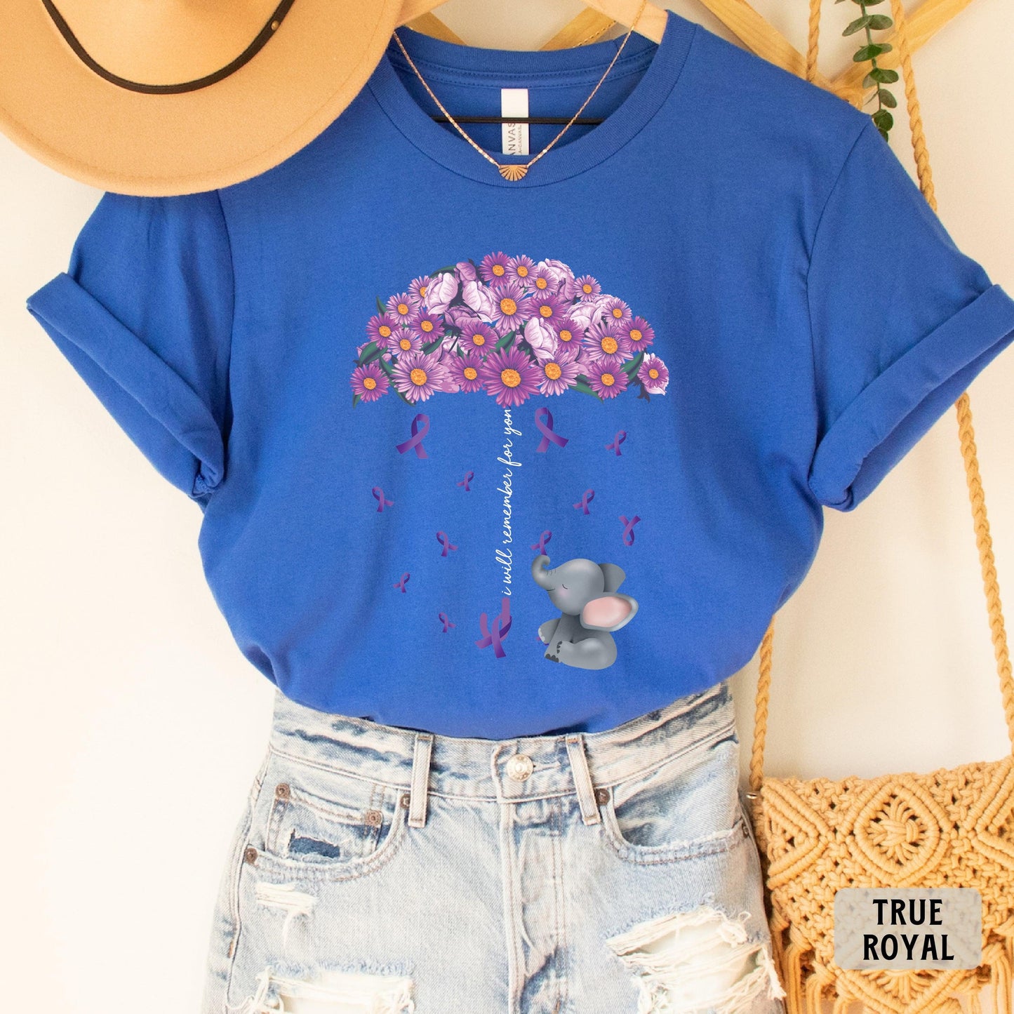 Alzheimers Flower Shirt I Will Remember For You Shirt Alzheimer Mom Shirt Purple Ribbon Shirt Dementia Shirt