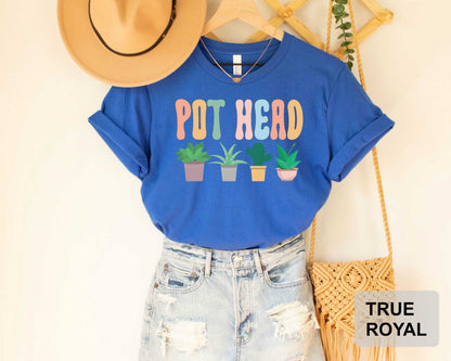 Pot Head Shirt Plant Lover Gift Succulent T-Shirt Funny Plant Shirt Gardening Mom Plant Lady Shirt