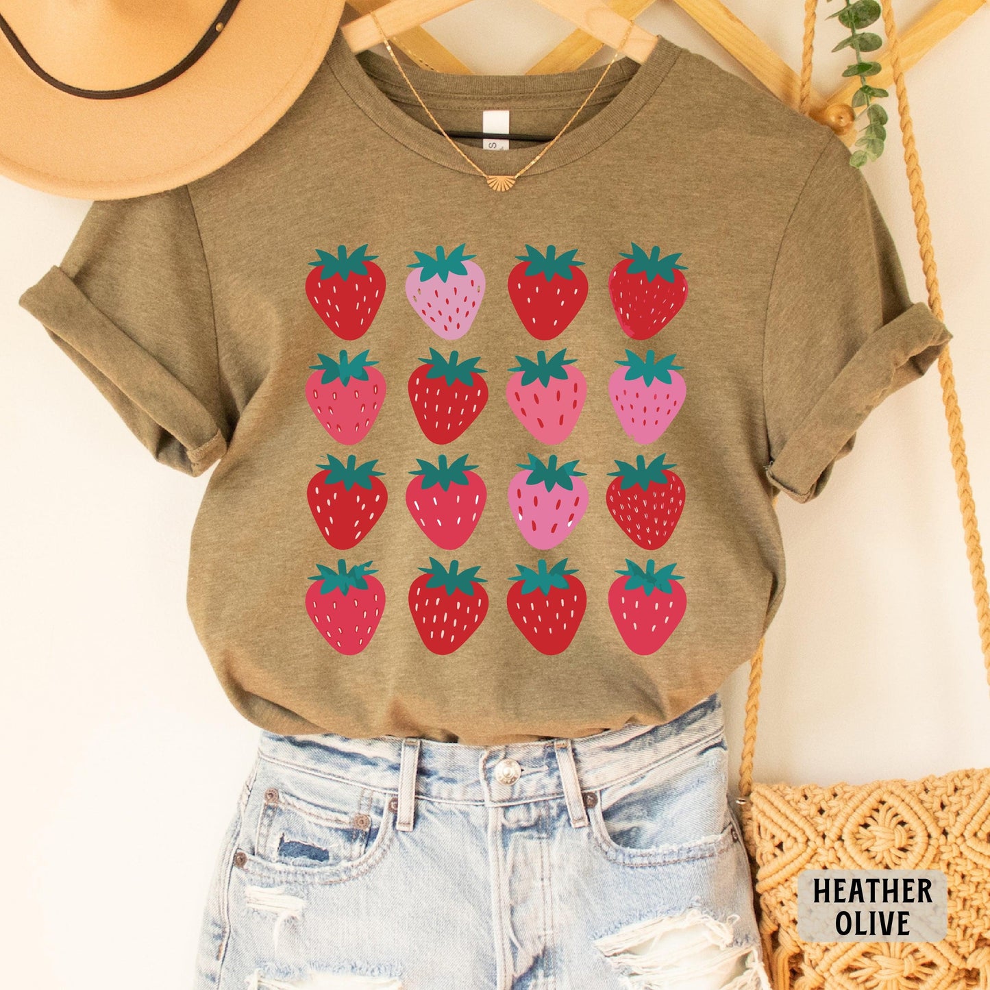 Strawberries Shirt Women Farmer Shirt Botanical Garden Shirt Summer Fruit Shirt