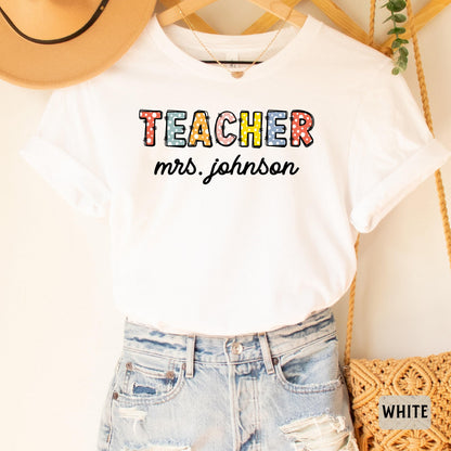 Custom Teacher Name Shirt Elementary Teacher Shirt Teacher Appreciation Shirt Personalized Teacher Gift Teacher Life Shirt