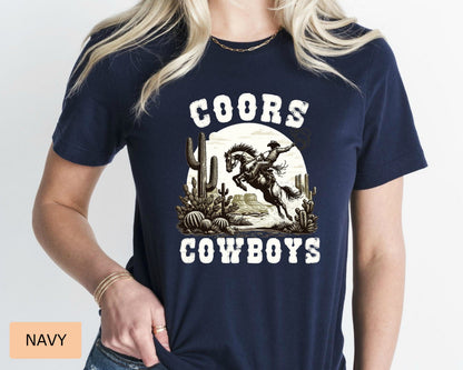 Coors Cowboy Shirt Rodeo Shirt Vintage Western Graphic Shirt Retro Style Cowboy Shirt