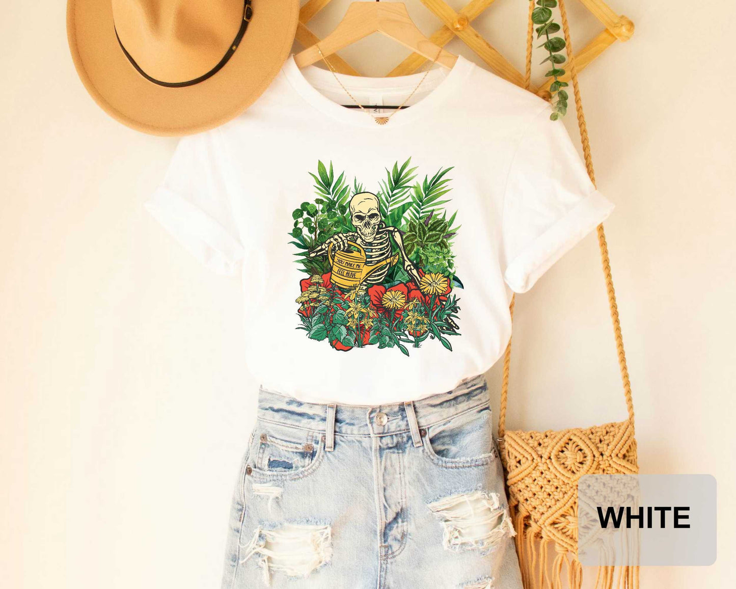 The Plant Lover Shirt Skeleton Graphic Shirt Plant Lady Gift Plant Mom Shirt Funny Plant Shirt