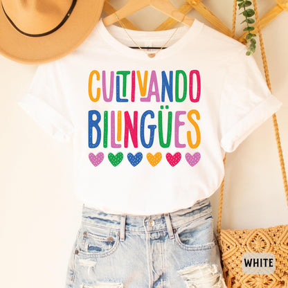 Cultivando Bilingües Shirt Maestra Shirt Bilingual Teacher Shirt Dual Language Shirt Spanish Teacher Shirt