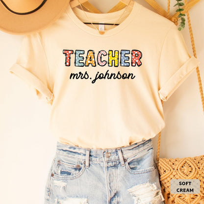 Custom Teacher Name Shirt Elementary Teacher Shirt Teacher Appreciation Shirt Personalized Teacher Gift Teacher Life Shirt