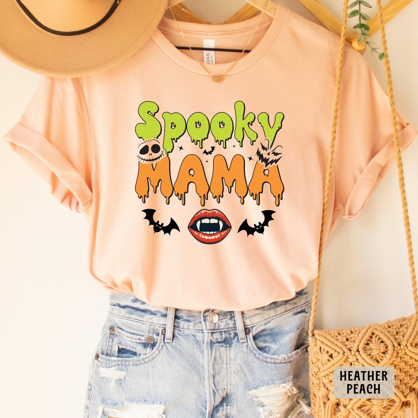 Spooky Mama Shirt Halloween Mom Shirt Spooky Season Shirt Mama Halloween Shirt Spooky Vibes Shirt