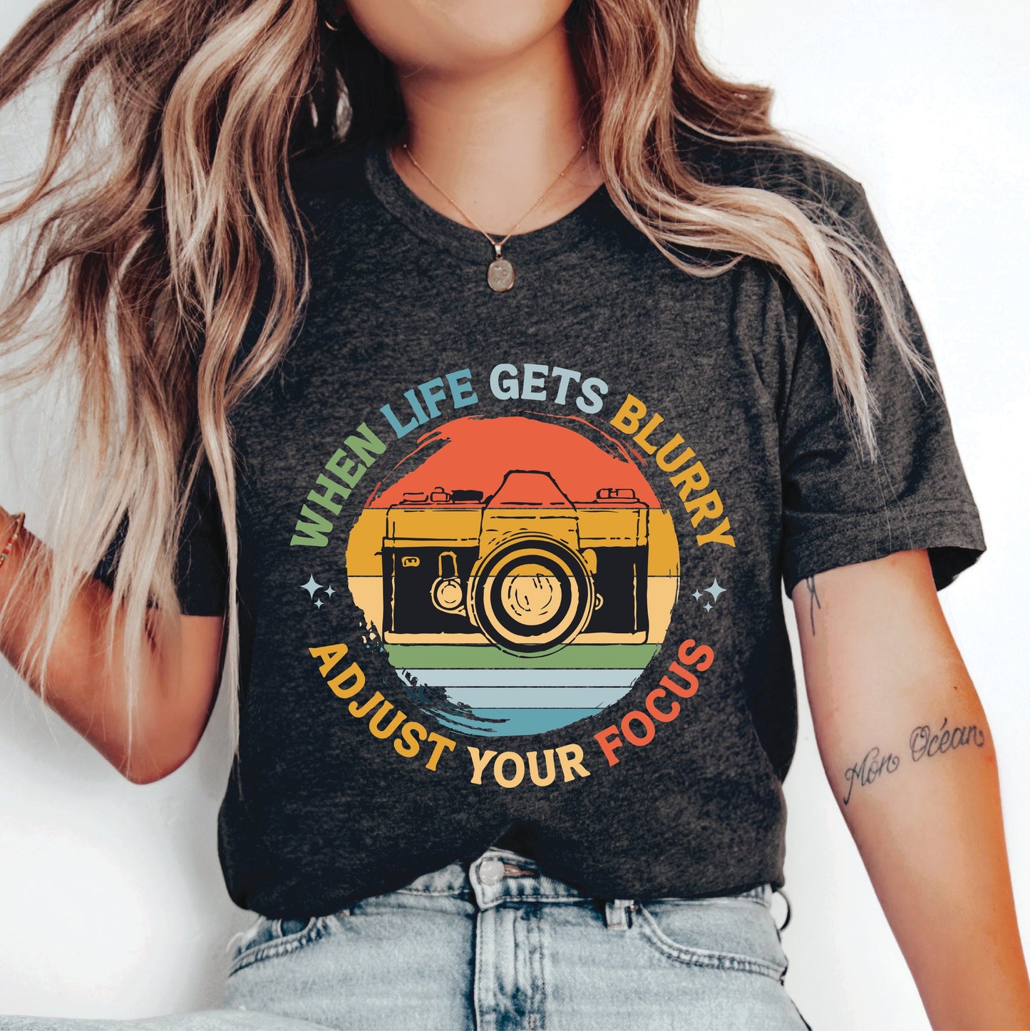 Inspirational Shirt for Photography Lover When Life Gets Blurry Adjust Your Focus Shirt Camera Shirt Photographer Gift