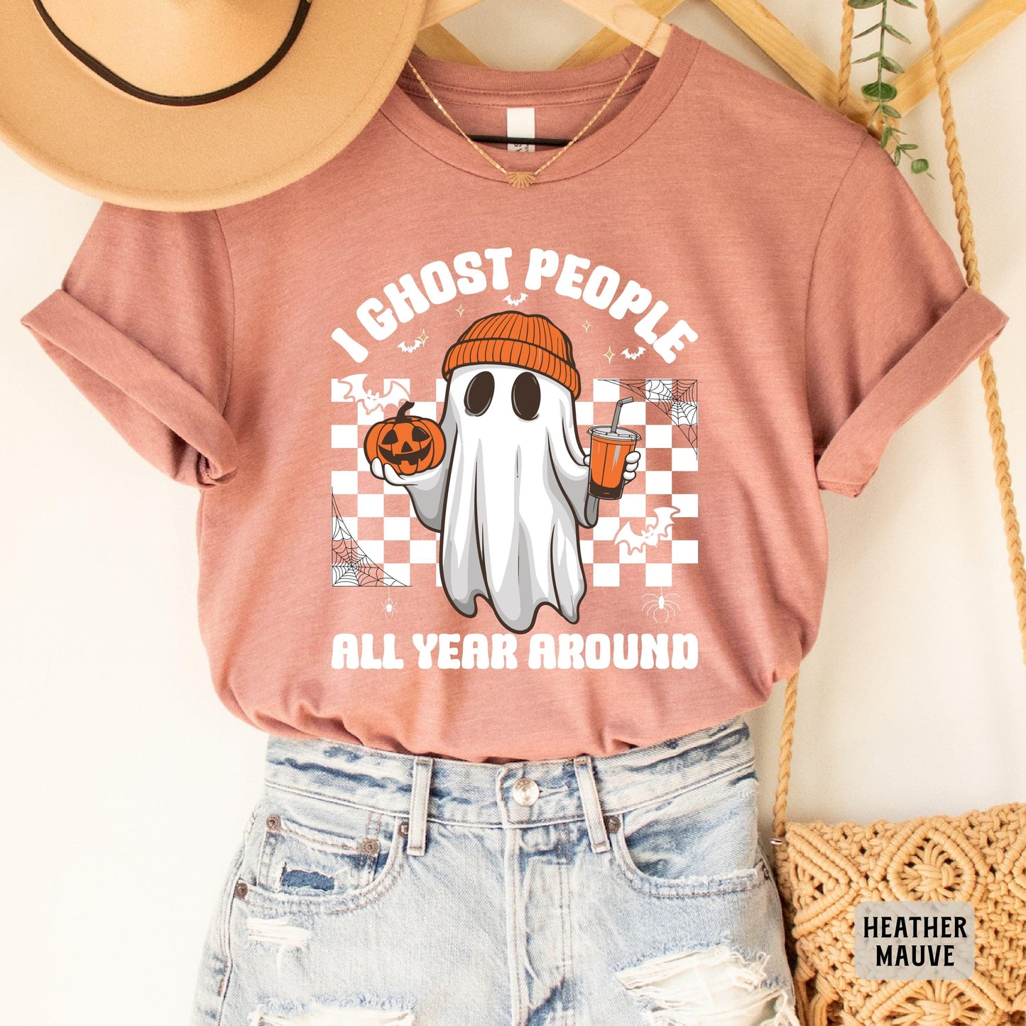 Funny Halloween Shirt I Ghost People All Year Around Shirt Halloween Party Shirt Spooky Vibes Shirt