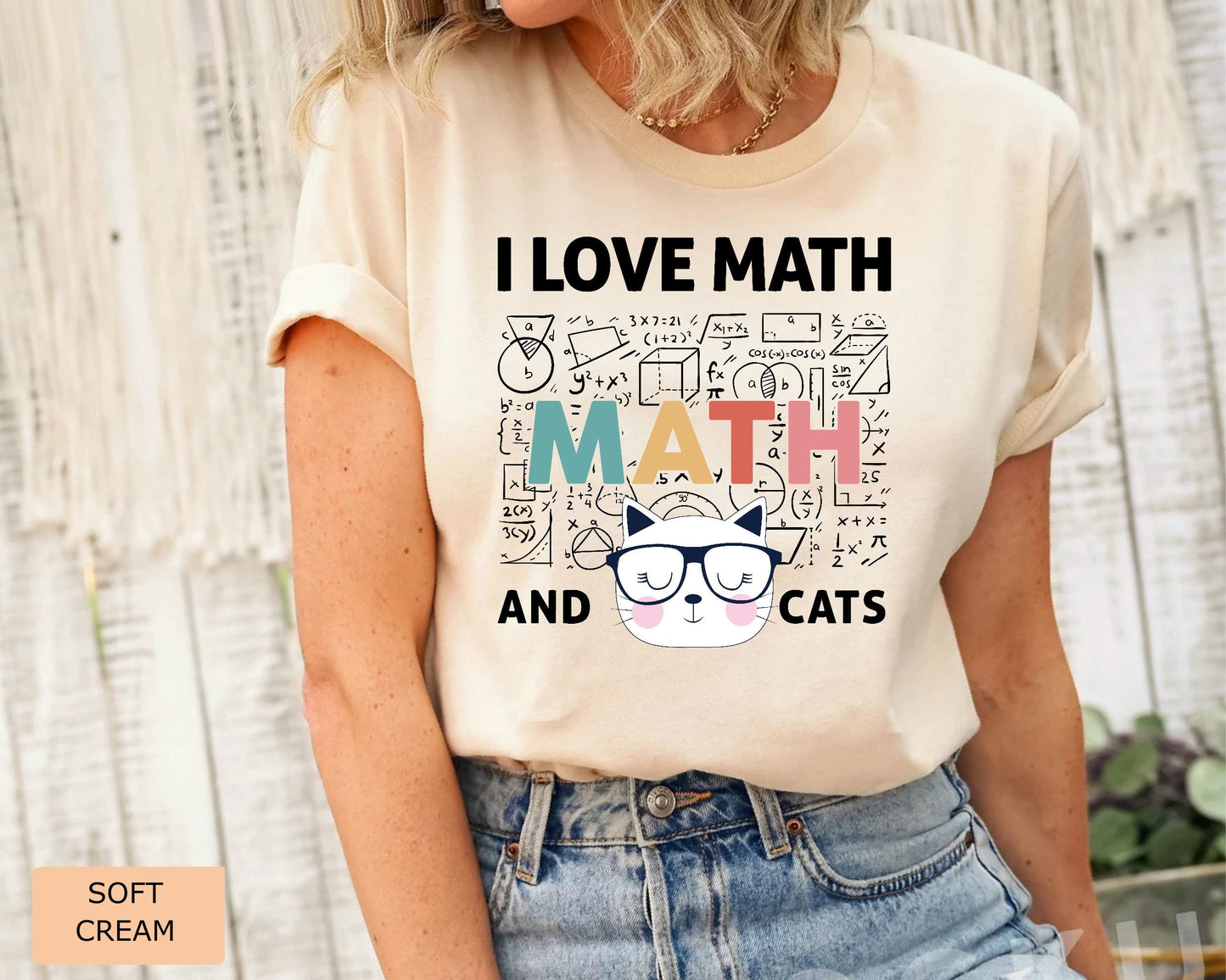 Math Lover Shirt I Love Math and Cats Shirt Funny Math Teacher Shirt Cat Mom Shirt Mathematics Shirt