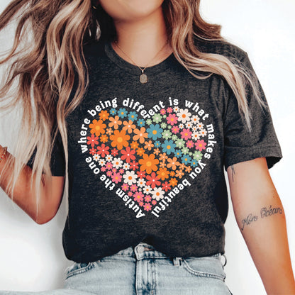 Autism Month Shirt Autism The One Where Being Different Is What Makes You Beautiful Shirt Autism Mom Shirt Autism Week Shirt