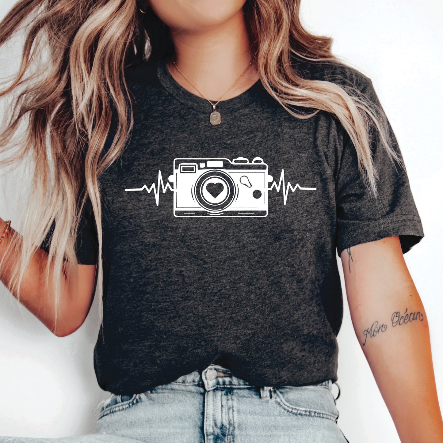 Camera Heartbeat Shirt Cute Photographer Shirt Gift for Photographer Photography Student Shirt Photography Lover Shirt