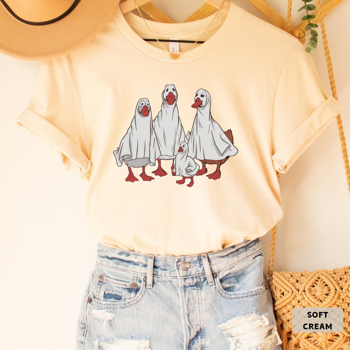 Halloween Ghost Ducks Shirt Spooky Season Shirt Funny Halloween Animals Shirt Duck Lover Gift Goose Shirt