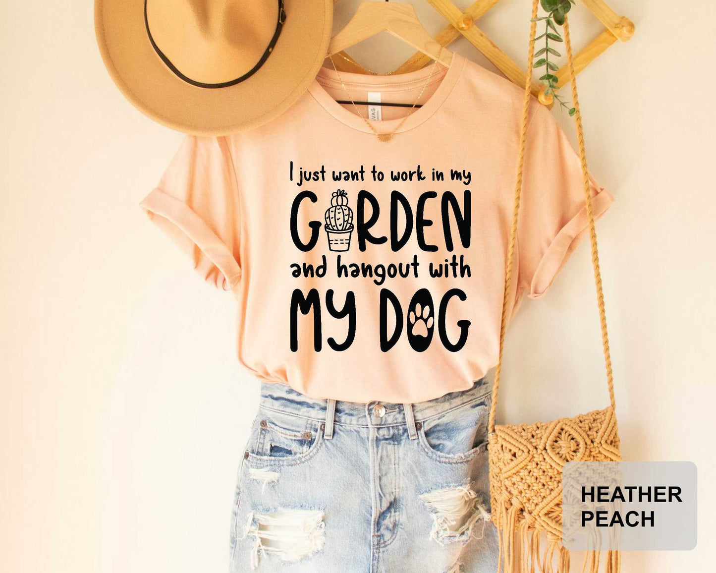 Funny Dog Lover Shirt I Just Want To Work In My Garden And Hang Out With My Dog Shirt Plant Lover Gift Dog Mom Shirt Gardening Shirt