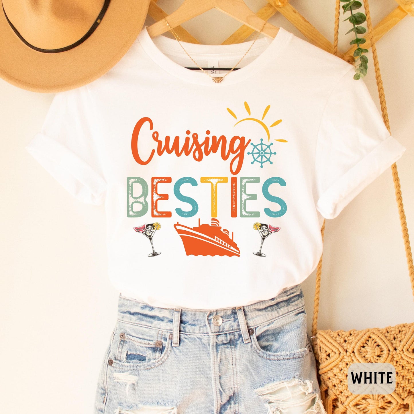 Cruising Besties Shirt Cruise Vacation Shirt Girl Cruise Shirt Ship Vacay Shirt Best Friends Cruise Shirt