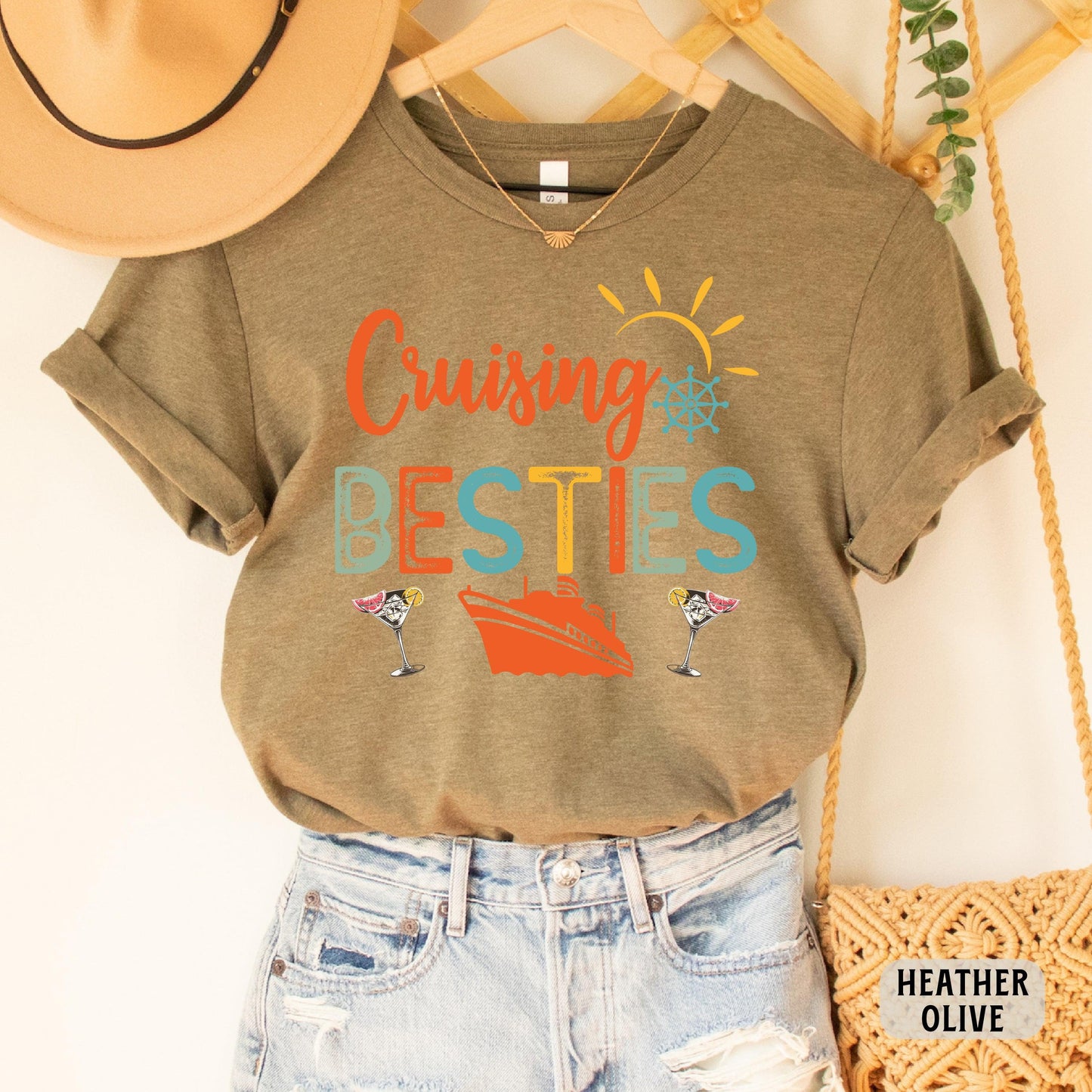 Cruising Besties Shirt Cruise Vacation Shirt Girl Cruise Shirt Ship Vacay Shirt Best Friends Cruise Shirt