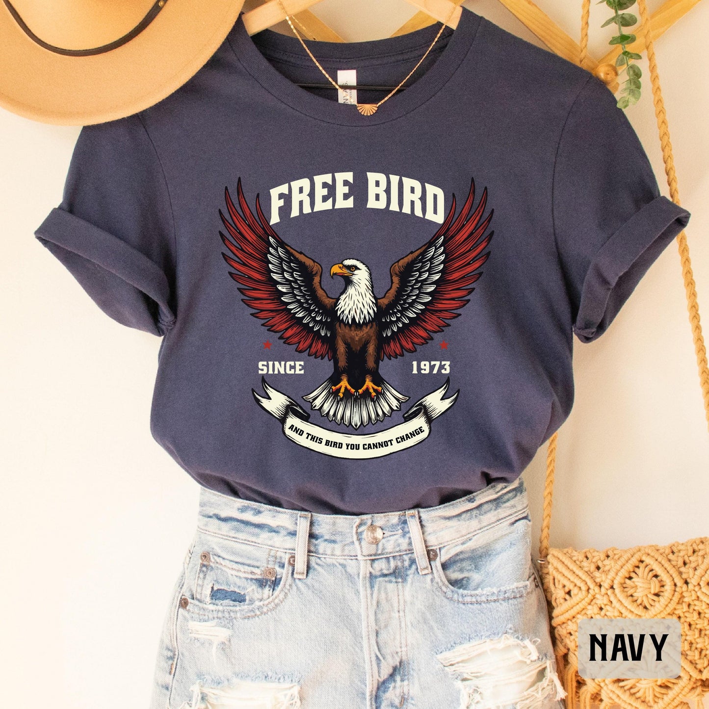 Free Bird Shirt America 1973 Shirt Rock Lover Shirt Independence Day Shirt Retro Music Shirt