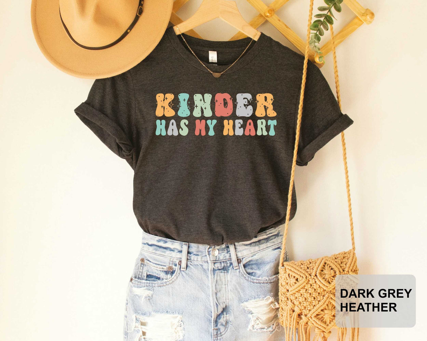 Kinder Has My Heart T-shirt Teacher Valentines Day Shirt Kindergarten Shirt