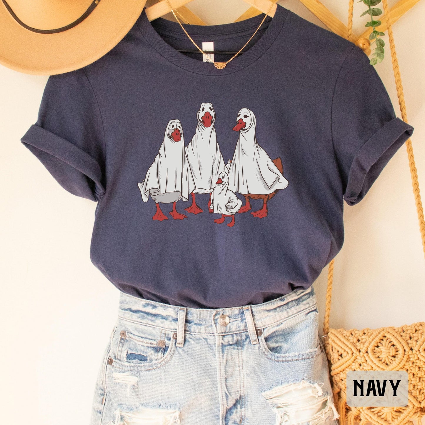 Halloween Ghost Ducks Shirt Spooky Season Shirt Funny Halloween Animals Shirt Duck Lover Gift Goose Shirt