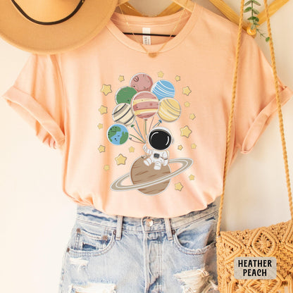 Astronaut Planet Balloon Shirt Spaceman Planets Shirt Space Reading Shirt Astronaut Family Shirt