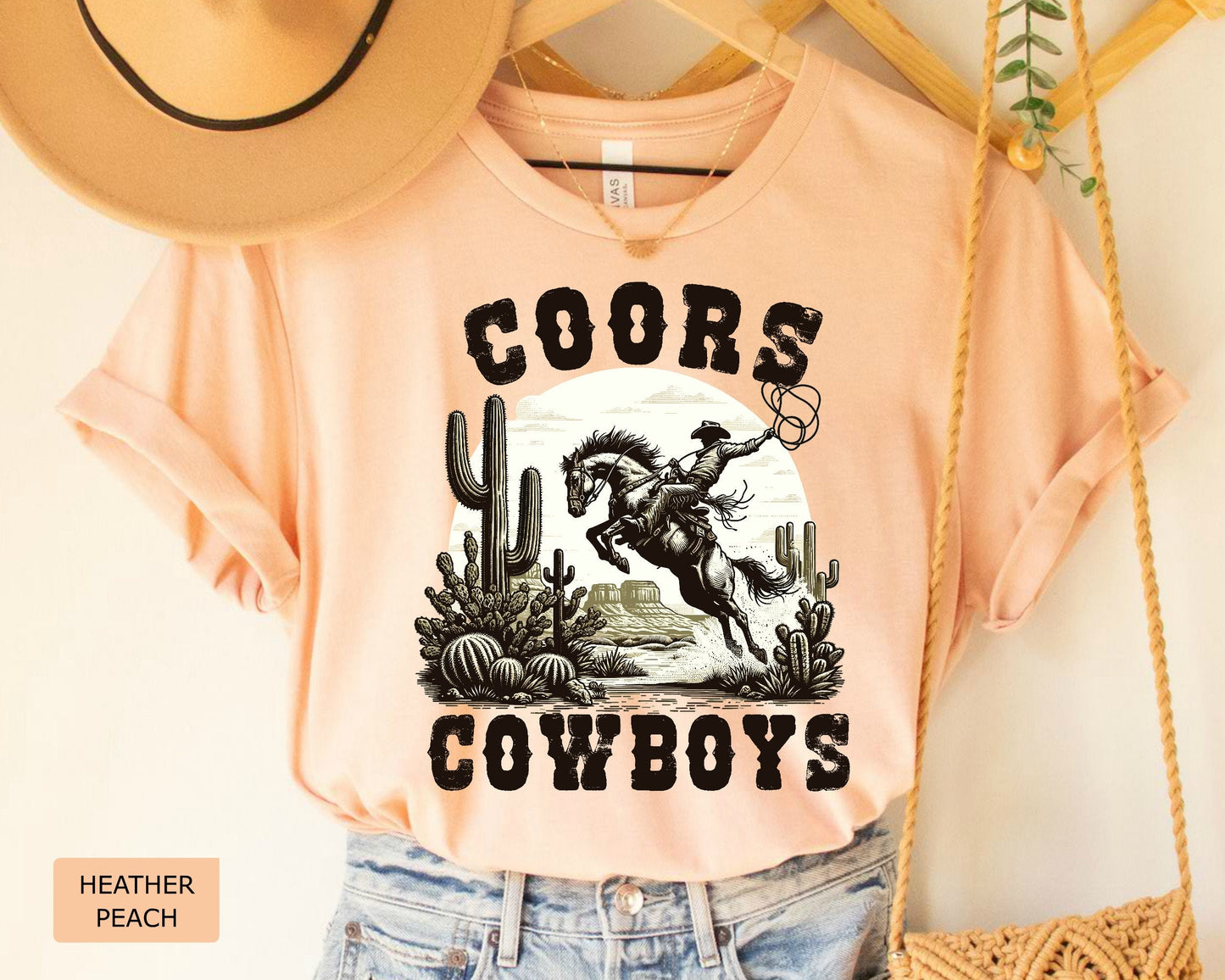 Coors Cowboy Shirt Rodeo Shirt Vintage Western Graphic Shirt Retro Style Cowboy Shirt