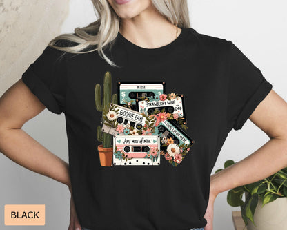 Country Music Cassettes Shirt Western 90s Vintage Music Shirt Cowgirl Shirt Vintage Inspired Concert Shirt