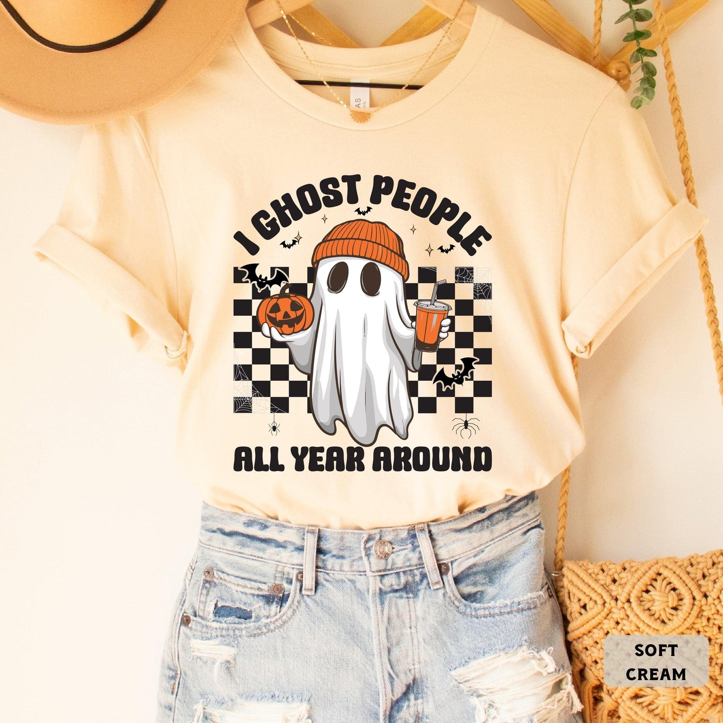 Funny Halloween Shirt I Ghost People All Year Around Shirt Halloween Party Shirt Spooky Vibes Shirt