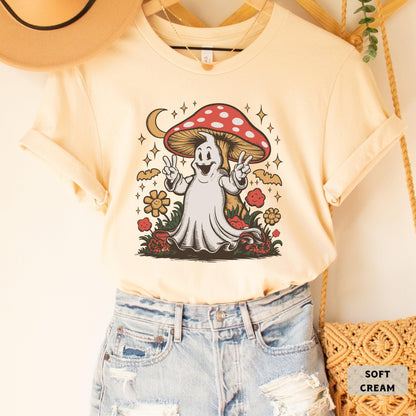 Magic Mushroom Shirt Women Halloween Shirt Ghost Mushroom ShirtFunny Fall Shirt Spooky Season Shirt