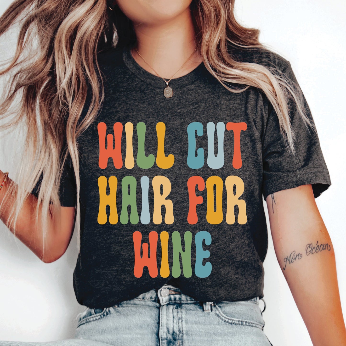 Will Cut Hair For Wine Shirt Cute Hairdresser Shirt Beautician Shirt Cosmetology Student Shirt
