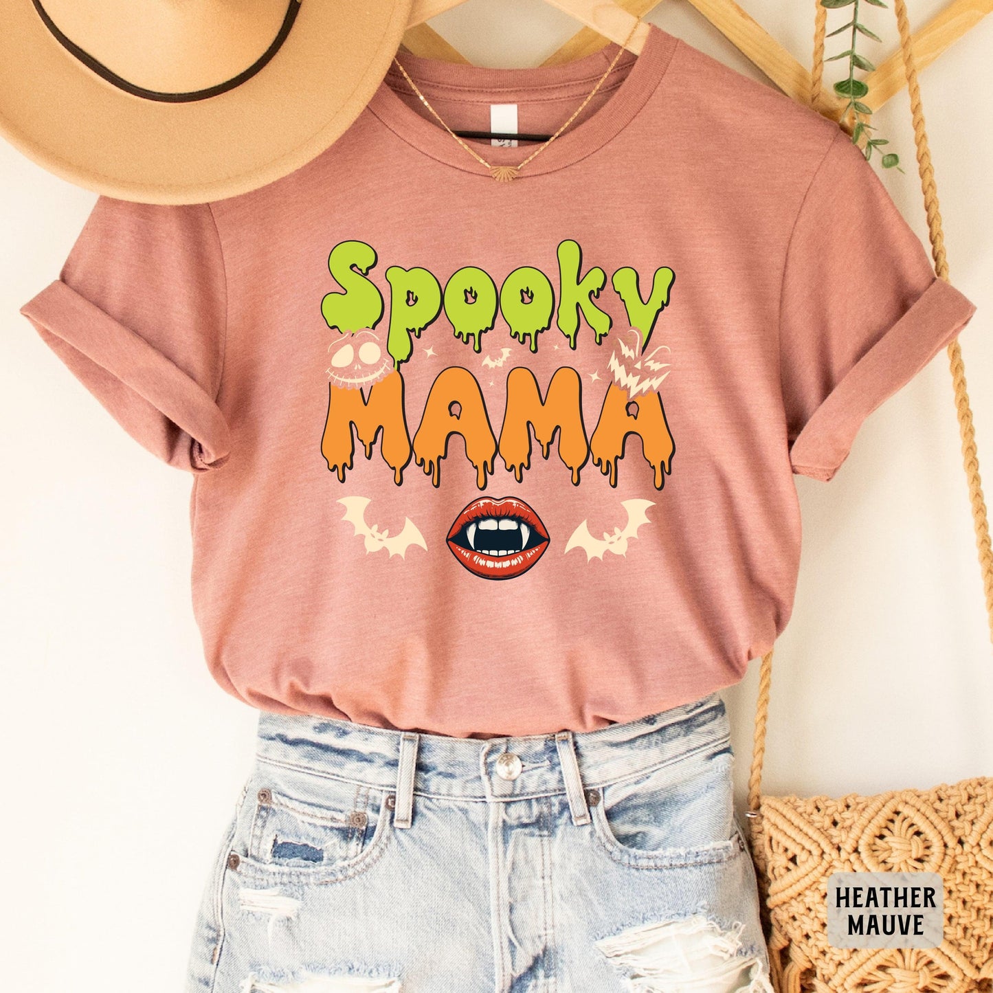 Spooky Mama Shirt Halloween Mom Shirt Spooky Season Shirt Mama Halloween Shirt Spooky Vibes Shirt