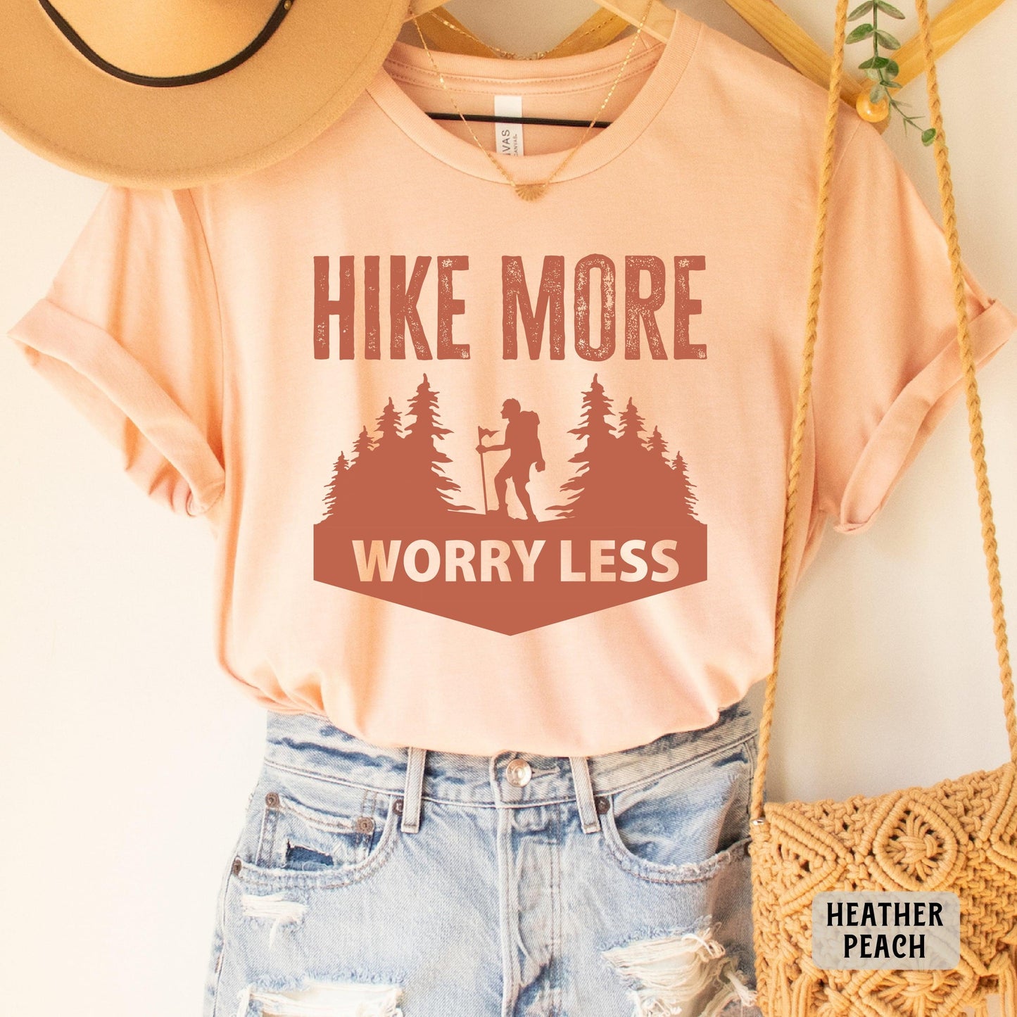 Funny Hiking Shirt Hike More Worry Less Shirt Camp Life Shirt Vacation Shirt Nature Shirt