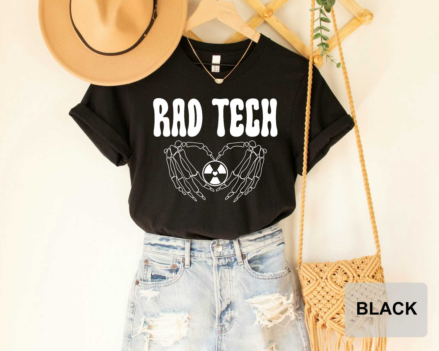 Rad Tech Shirt Radiology Technologist Graphic T-Shirt Xray Shirt Radiology Life Skeleton Hand Shaka Shirt