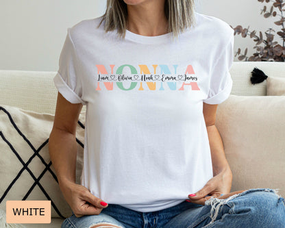 Custom Nonna Shirt Nonna Mothers Day Gift Promoted to Nonna Shirt Personalized Nonna Shirt with Names