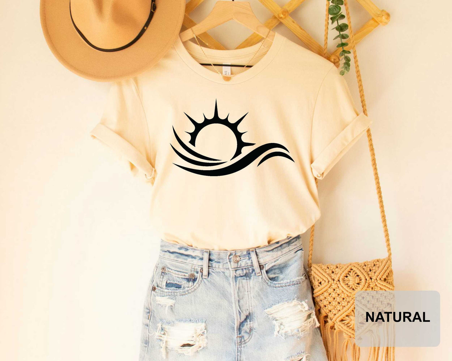 Ice Blue Sun Wave Shirt Waves Shirt Ocean Shirt Positive Vibes Happiness Nature Sea Shirt