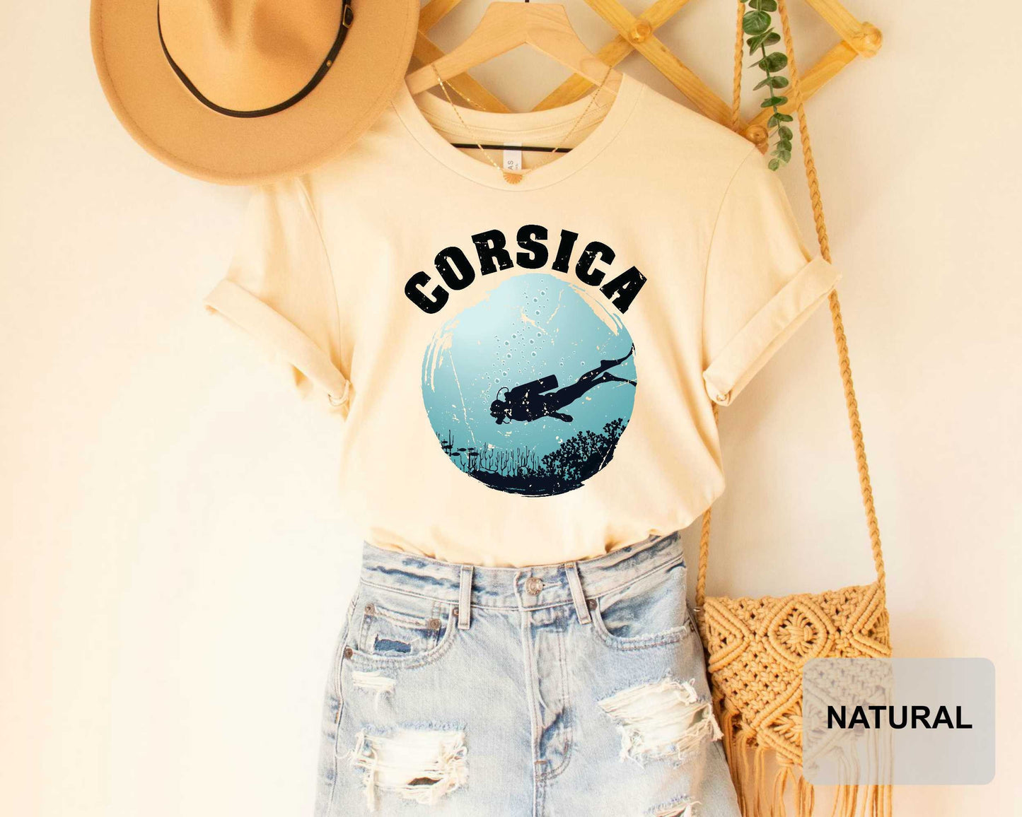 Corsica France Mediterranean Scuba Diving Shirt Scuba Diver Corsica Souvenir Corsica Shirt Divemaster Open Water