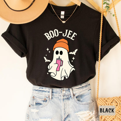 Boo Jee Shirt Halloween Ghost Shirt Spooky Vibes Shirt Women Halloween Gift Spooky Ghost Shirt