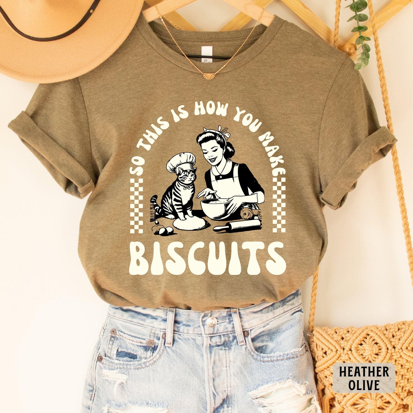 Vintage Baking Shirt So This Is How You Make Biscuits Shirt Funny Cat Lover Shirt Biscuits Shirt Baker Mom Shirt